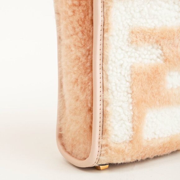 Fendi Mini Sunshine Shopper Tan Sheepskin Logo Mini-Bag - Picture 9 of 12